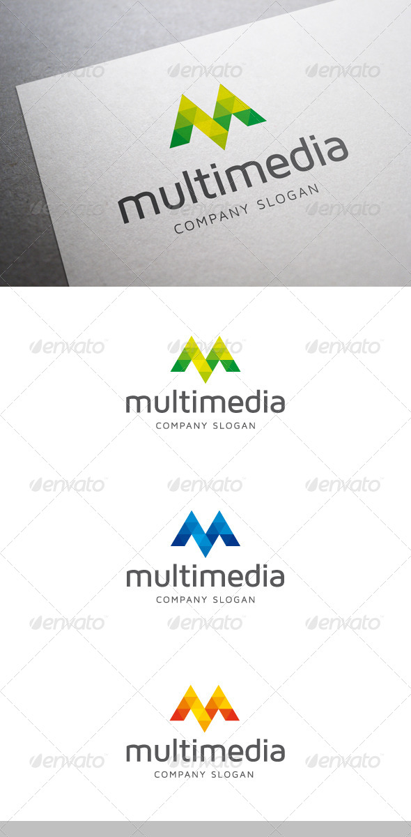 Multimedia M Letter Logo - Letters Logo Templates
