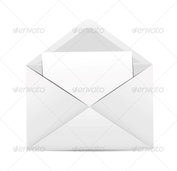 White Envelope Icon Vector Illustration (Web)