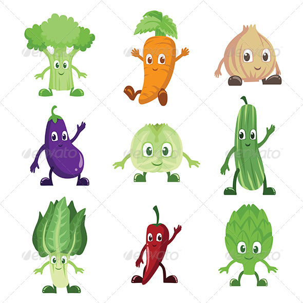GraphicRiver Vegetables characters 6318790 GraphicRiver Vegetables characters 6318790