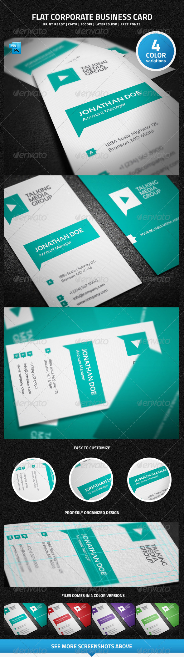 GraphicRiver Flat Corporate Business Card 6320663 GraphicRiver Flat Corporate Business Card 6320663