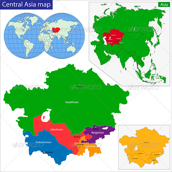 Central Asia Map (Travel)