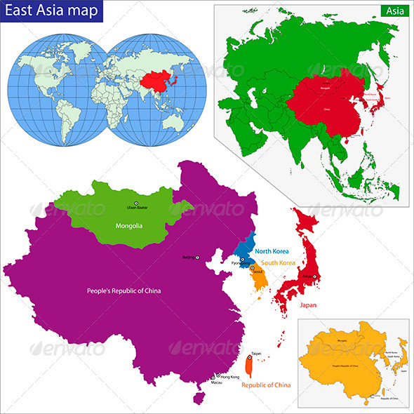 GraphicRiver East Asia Map 6325388 GraphicRiver East Asia Map 6325388