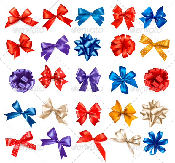 GraphicRiver Big Collection of Color Gift Bows with Ribbons 6326429 GraphicRiver Big Collection of Color Gift Bows with Ribbons 6326429