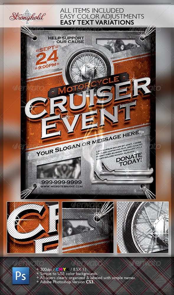 GraphicRiver Vintage Motorcycle Cruiser Flyer 6328357 GraphicRiver Vintage Motorcycle Cruiser Flyer 6328357