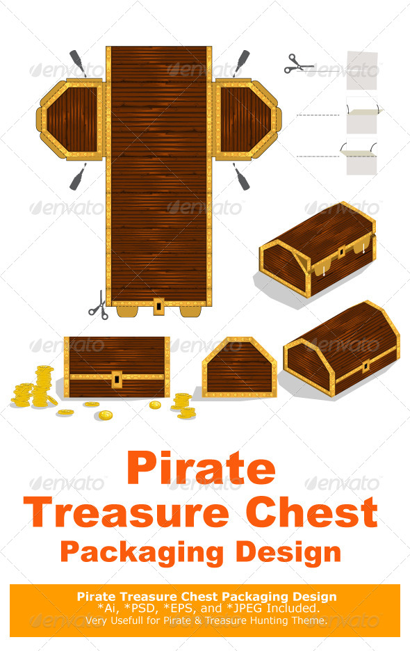 GraphicRiver Treasure Chest Packaging Box Design 6329420 GraphicRiver Treasure Chest Packaging Box Design 6329420