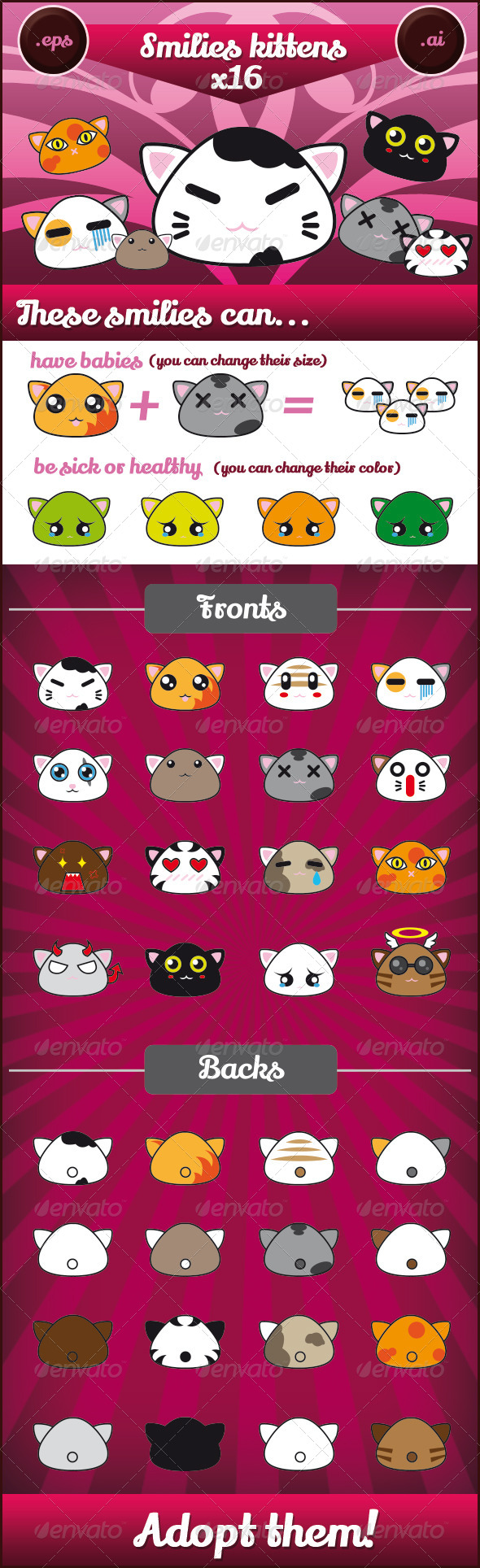 GraphicRiver Smilies Kittens 6329919 GraphicRiver Smilies Kittens 6329919