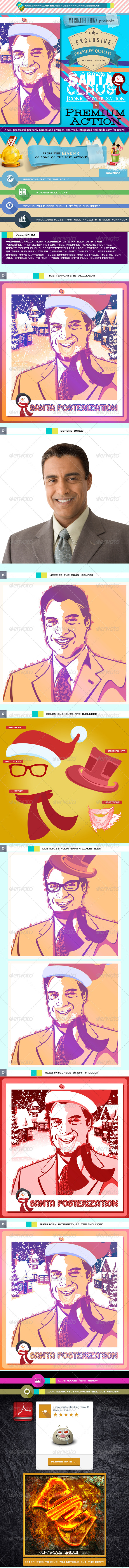 Santa Claus Iconic Posterization Kit - Photo Effects Actions
