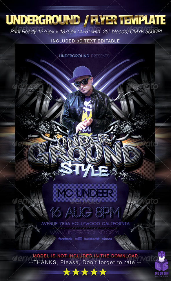GraphicRiver Underground Flyer Template 6339902 GraphicRiver Underground Flyer Template 6339902