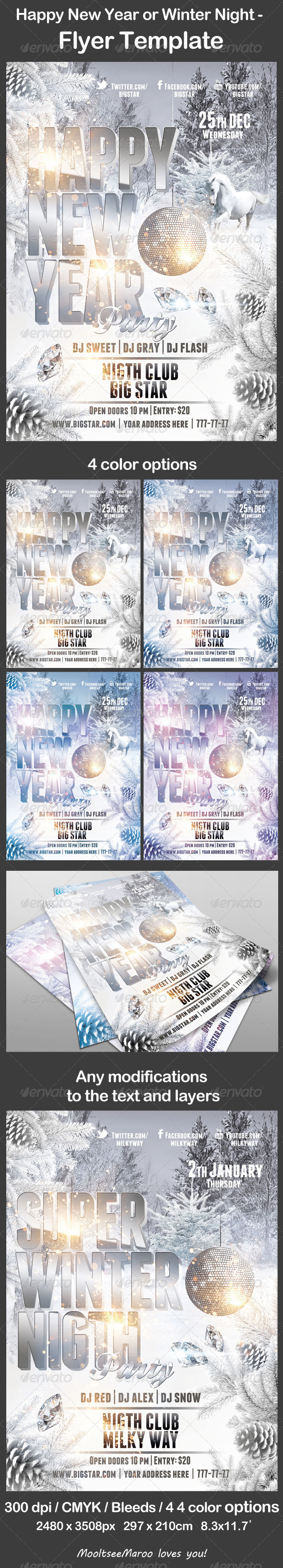 GraphicRiver Happy New Year or Winter Night Flyer Template 6341429 GraphicRiver Happy New Year or Winter Night Flyer Template 6341429