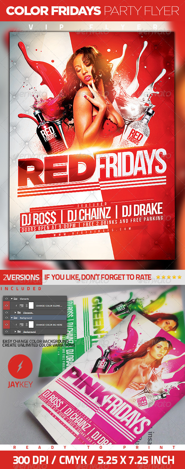 GraphicRiver Color Fridays Party Flyer 6341754 GraphicRiver Color Fridays Party Flyer 6341754