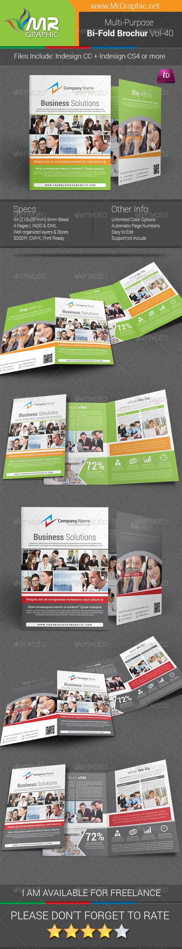 Multipurpose Bi-fold Brochure Template Vol-40 (Corporate)