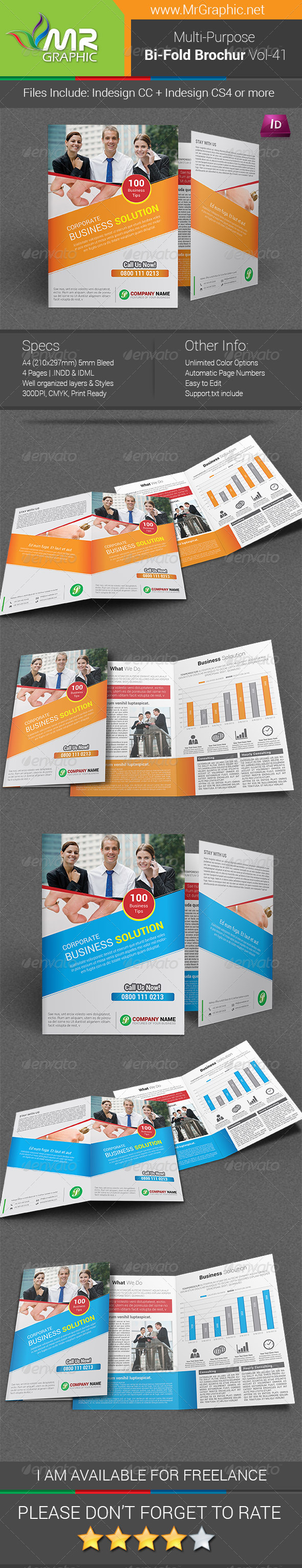 Multipurpose Bi-fold Brochure Template Vol-41 (Corporate)