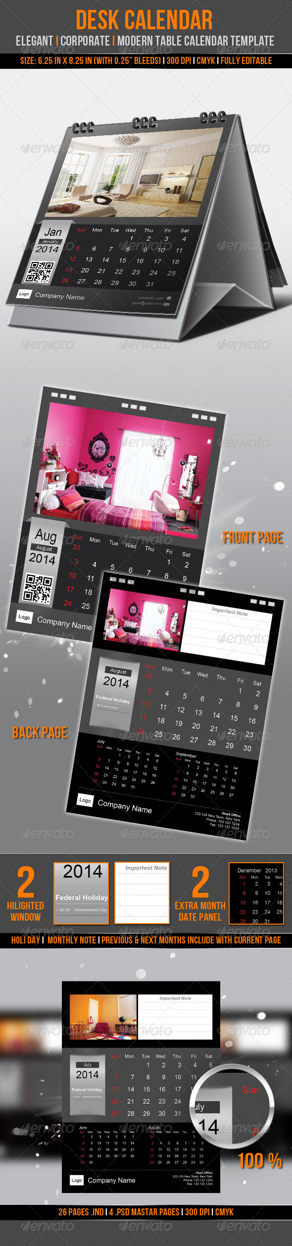 GraphicRiver Desk Calendar 2014 6286436 GraphicRiver Desk Calendar 2014 6286436