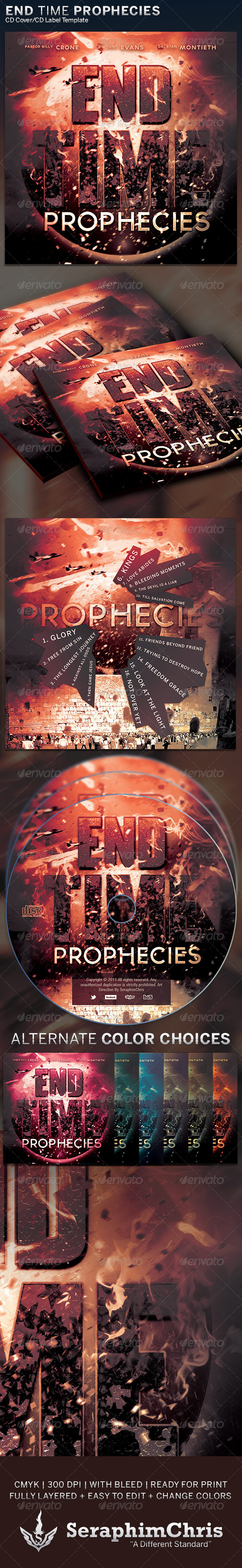 End Time Prophecies: CD Cover Artwork Template (CD & DVD artwork)