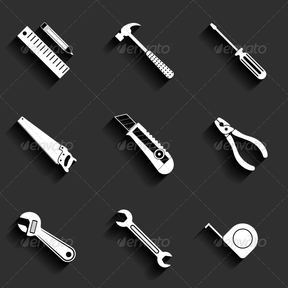 GraphicRiver Tools Flat Icons Set 6349477 GraphicRiver Tools Flat Icons Set 6349477