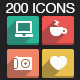 200 Long Shadow Icons
