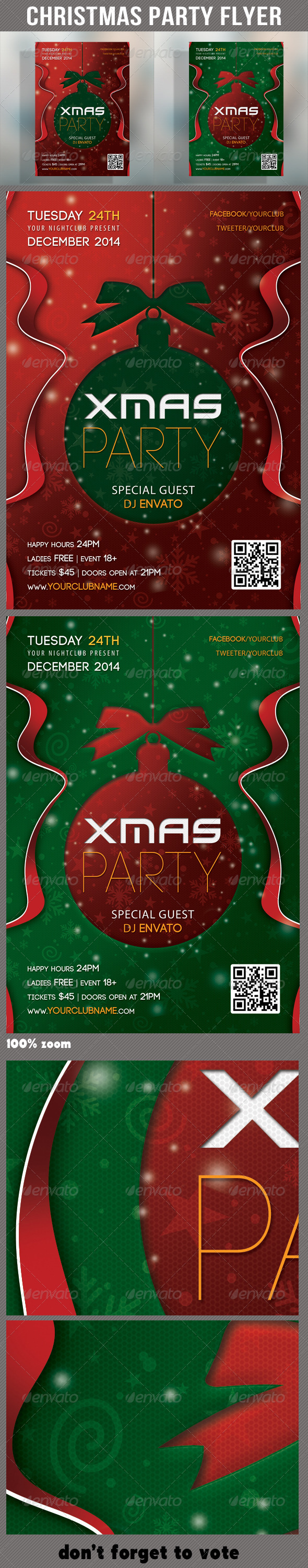 Merry Christmas Party Flyer 02 (Holidays)