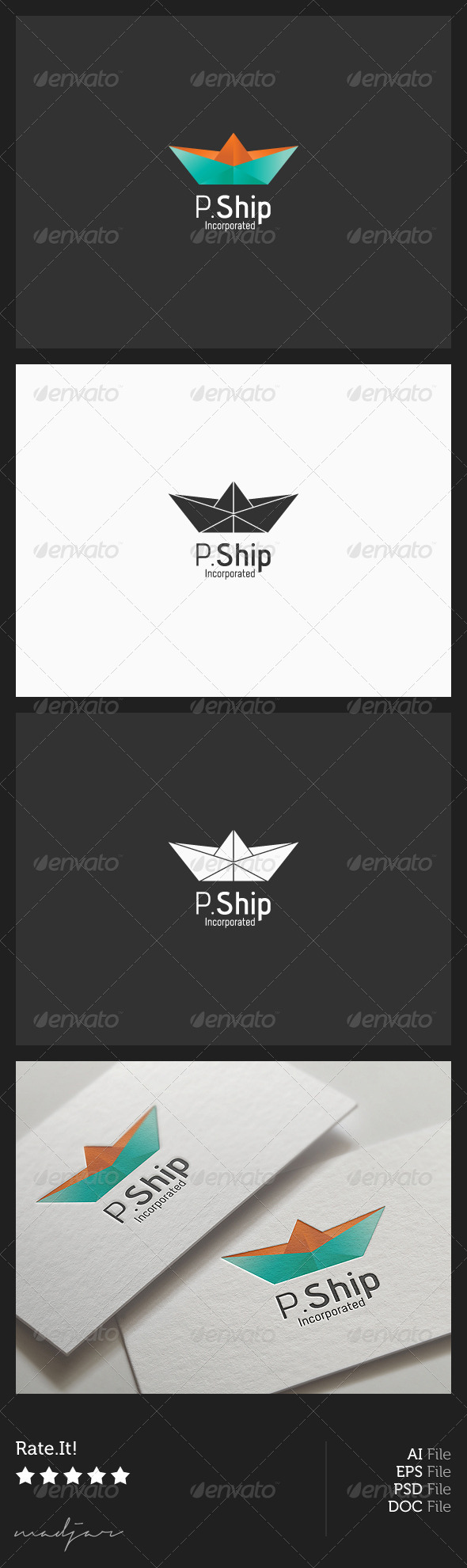 GraphicRiver Paper Boat Logo 6342712 GraphicRiver Paper Boat Logo 6342712