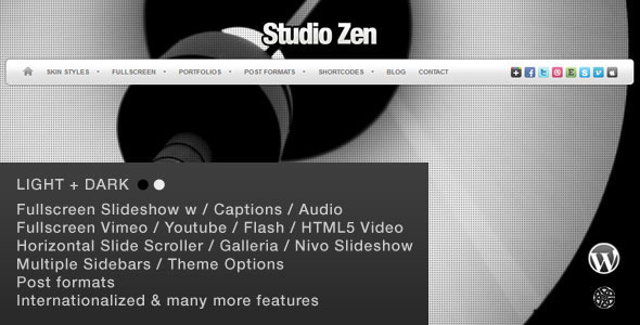 Studio Zen Fullscreen Portfolio WordPress Theme - Photography Creative