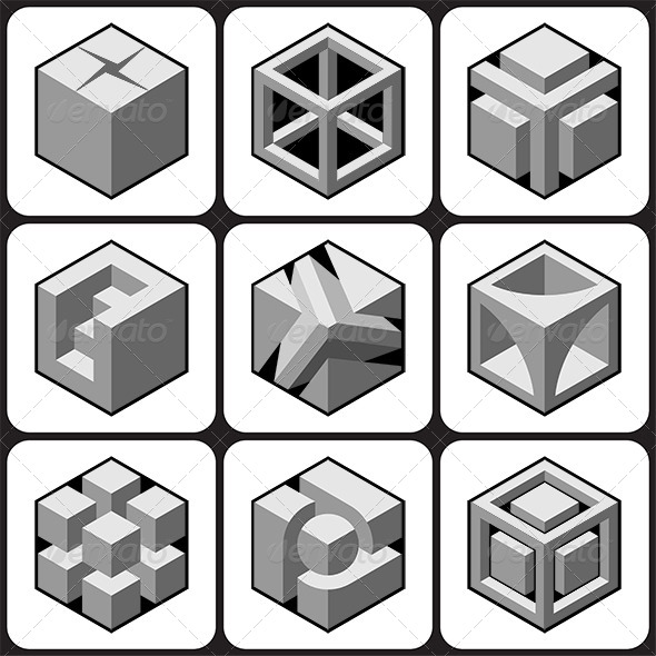 GraphicRiver Abstract Cube Icons Set 6360933 GraphicRiver Abstract Cube Icons Set 6360933