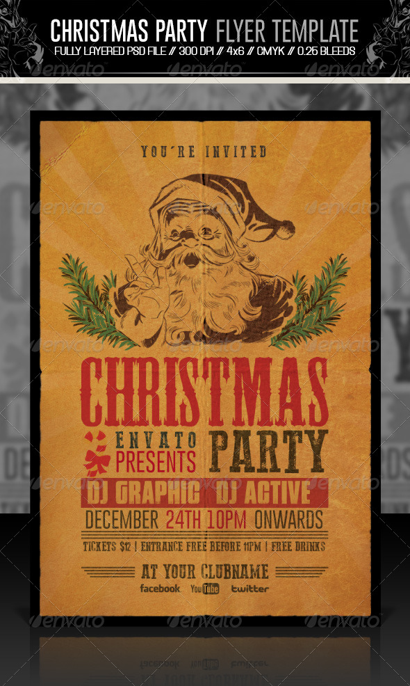 GraphicRiver Christmas Party Flyer Invitation Retro 6361185 GraphicRiver Christmas Party Flyer Invitation Retro 6361185