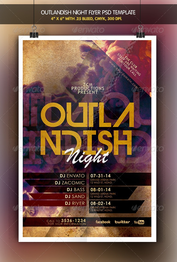 GraphicRiver Outlandish Night Flyer 6326423 GraphicRiver Outlandish Night Flyer 6326423