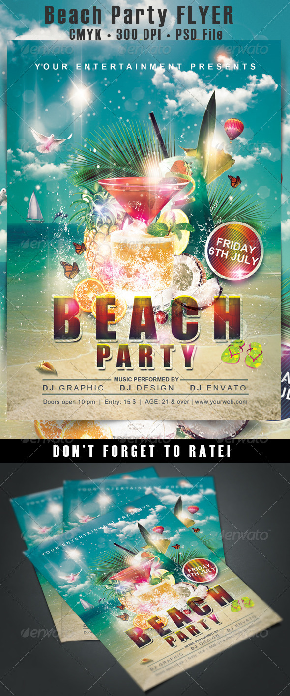 Beach Party Flyer - Events Flyers