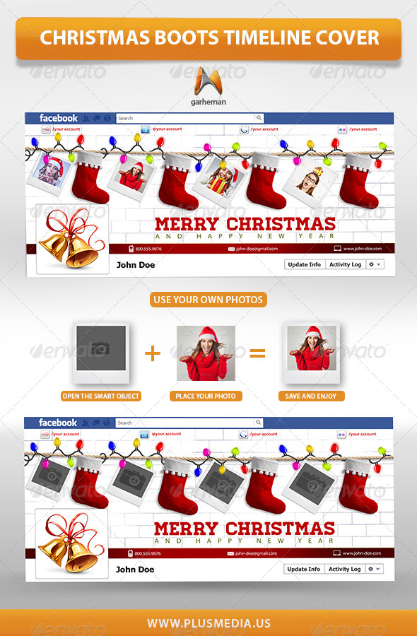 GraphicRiver Christmas Boots TimeLine Cover 6370496 GraphicRiver Christmas Boots TimeLine Cover 6370496