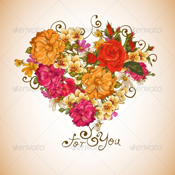 GraphicRiver Valentine Floral Heart 6370522 GraphicRiver Valentine Floral Heart 6370522