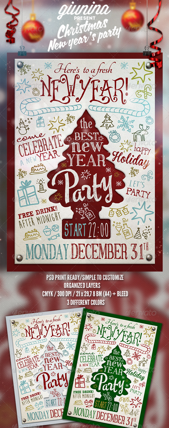 Christmas New Year's Party Flyer/Poster (Events)