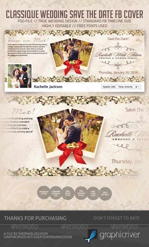 GraphicRiver Wedding Save the Date Facebook Cover 6375889 GraphicRiver Wedding Save the Date Facebook Cover 6375889