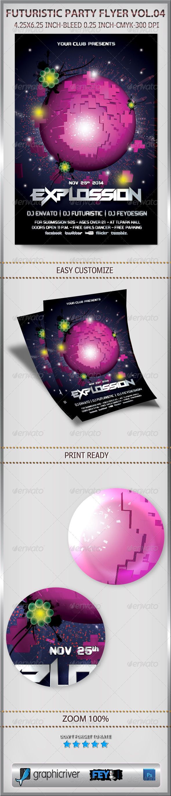 GraphicRiver Futuristic Party Flyer Vol.04 6380910 GraphicRiver Futuristic Party Flyer Vol.04 6380910