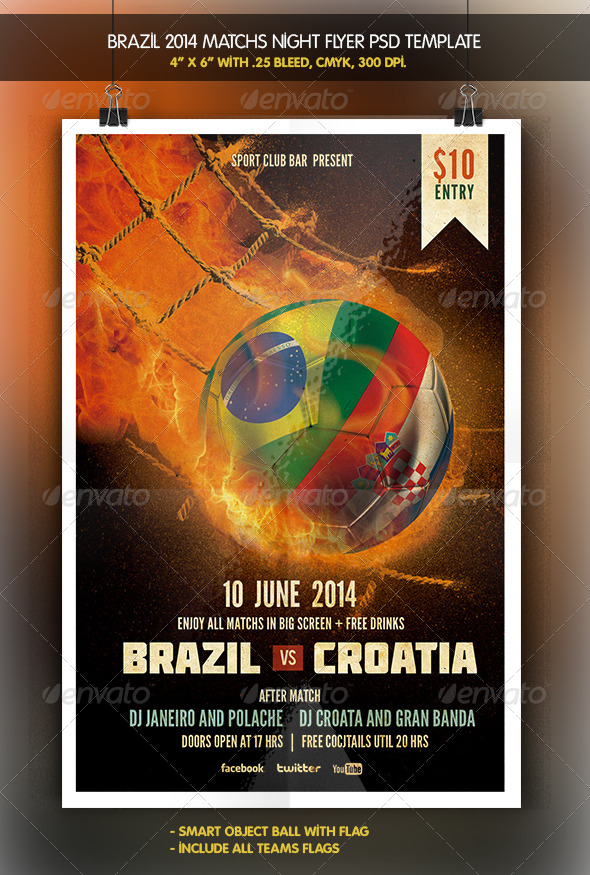 Brazil 2014 Match | Teams Match Flyer (Sports)