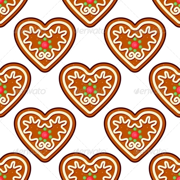 GraphicRiver Gingerbread Hearts Seamless Pattern Background 6383205 GraphicRiver Gingerbread Hearts Seamless Pattern Background 6383205