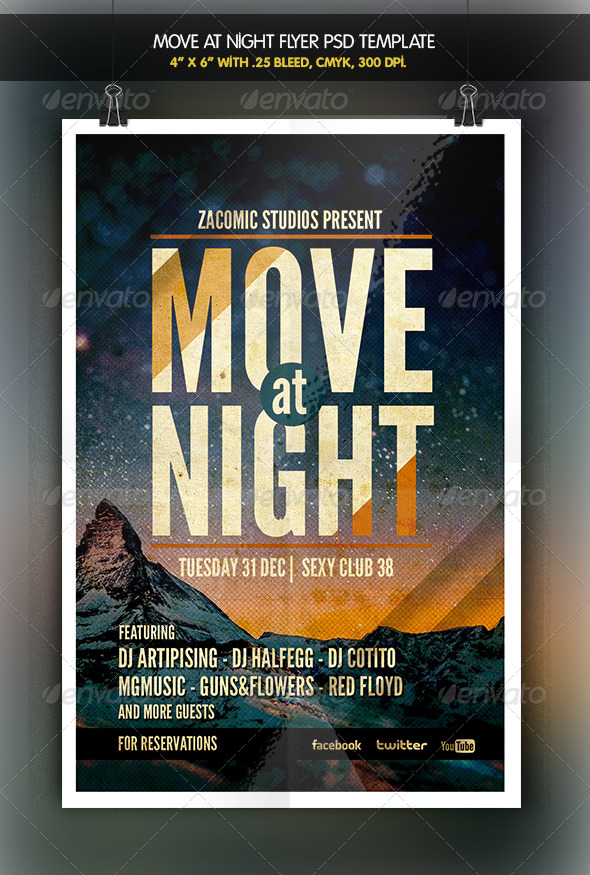 Move at Night | Flyer Template (Clubs & Parties)