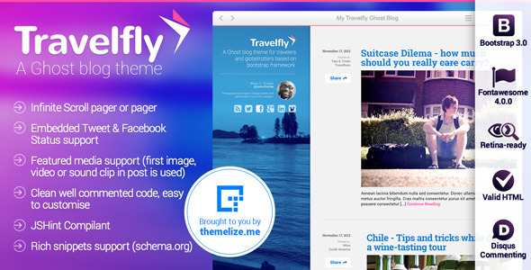 Travelfly Ghost Theme - Ghost Themes Blogging