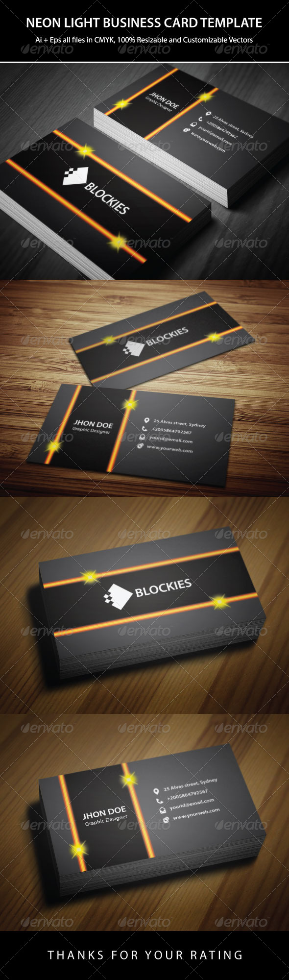 GraphicRiver Exclusive Neon Effect Business Card 6384748 GraphicRiver Exclusive Neon Effect Business Card 6384748
