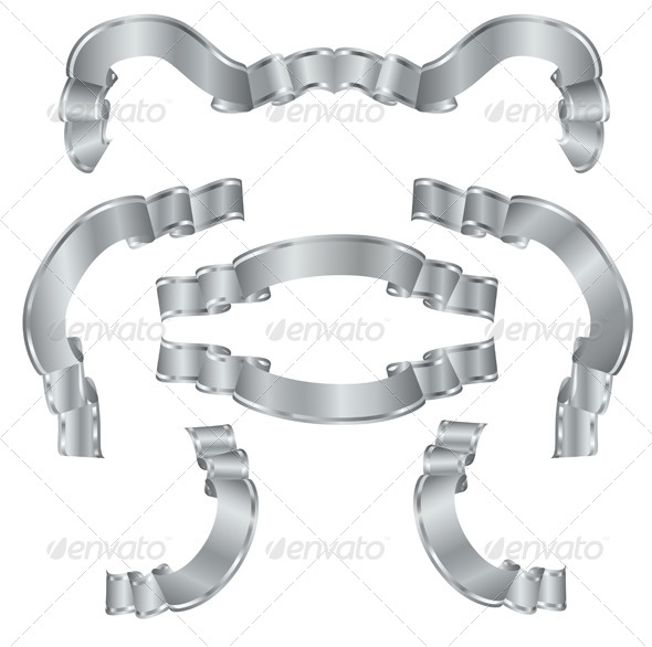 GraphicRiver Set of Metallic Ribbons with Stripes 5130547 GraphicRiver Set of Metallic Ribbons with Stripes 5130547