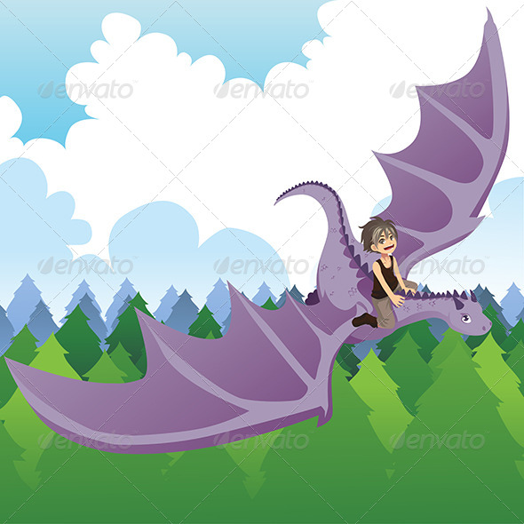 GraphicRiver Boy Riding Dragon 6385297 GraphicRiver Boy Riding Dragon 6385297