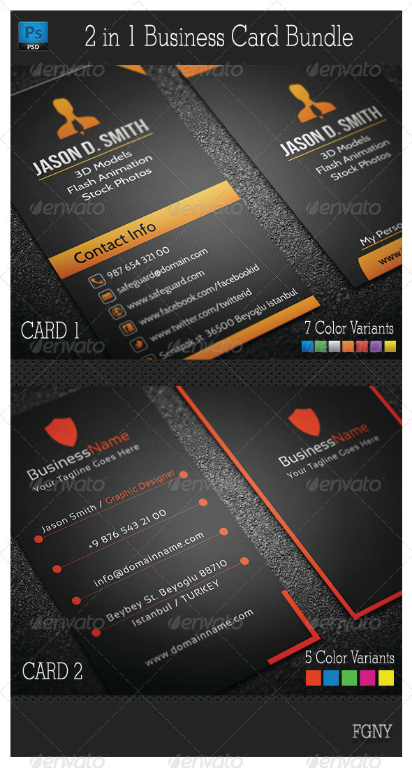 GraphicRiver 2in1 Business Card Bundle 6386016 GraphicRiver 2in1 Business Card Bundle 6386016