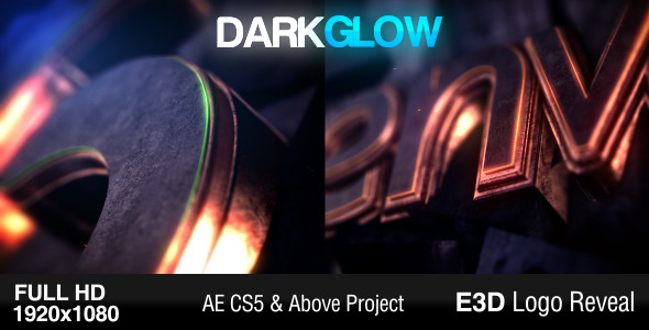 Videohive Dark Glow Logo Reveal震撼三维发光logo演绎AE模板