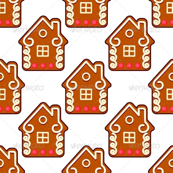 GraphicRiver Seamless Gingerbread Pattern with People Houses 6391169 GraphicRiver Seamless Gingerbread Pattern with People Houses 6391169