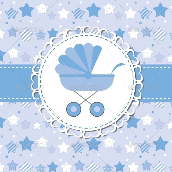 GraphicRiver Blue Baby Carriage for Newborn 6400138 GraphicRiver Blue Baby Carriage for Newborn 6400138