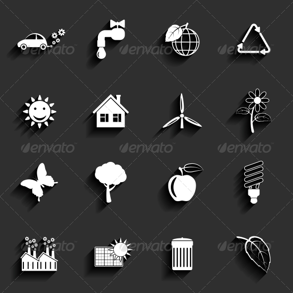 GraphicRiver Ecology Vector Flat Icons Set 6409619 GraphicRiver Ecology Vector Flat Icons Set 6409619