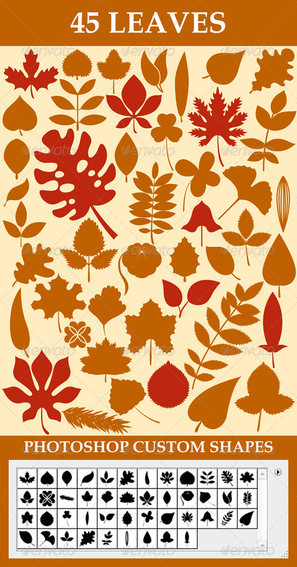 GraphicRiver Leaves Custom Shapes 6415861 GraphicRiver Leaves Custom Shapes 6415861