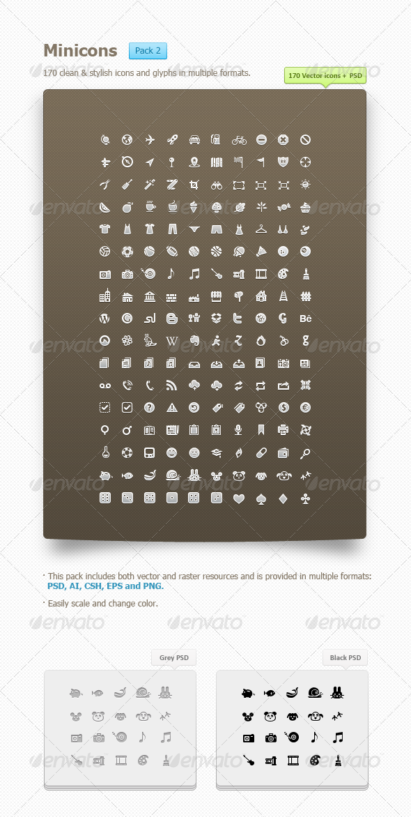 Minicons Pack 2 (170 vector icons + PSD/CSH) - Web Icons