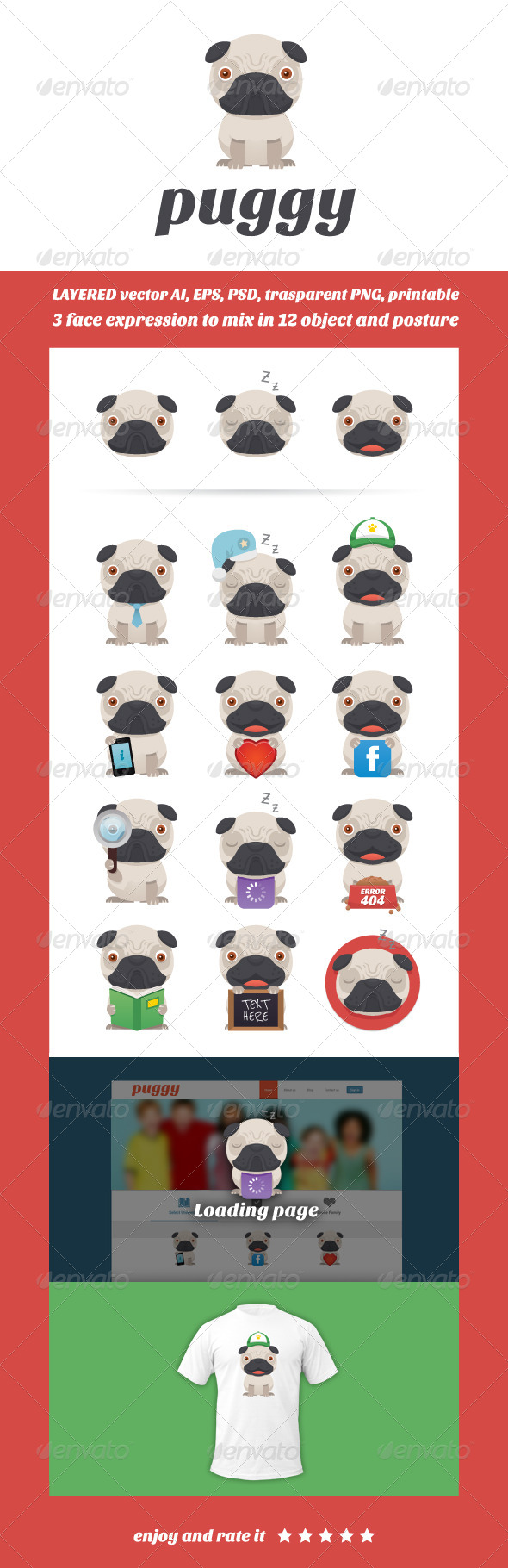 GraphicRiver Puggy Mascot 6416150 GraphicRiver Puggy Mascot 6416150