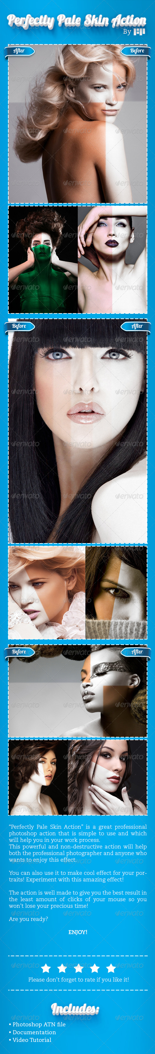 Perfectly Pale Skin Action - Photo Effects Actions