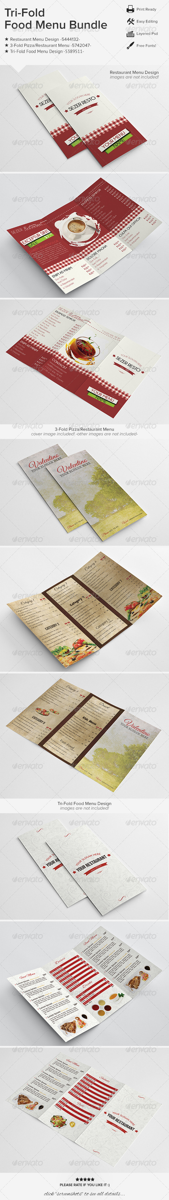 GraphicRiver Tri-Fold Food Menu Bundle 01 6418662 GraphicRiver Tri-Fold Food Menu Bundle 01 6418662