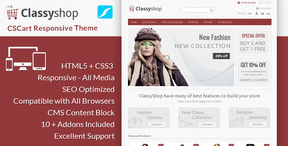 ClassyShop - CS Cart Responsive Theme - CS-Cart eCommerce
